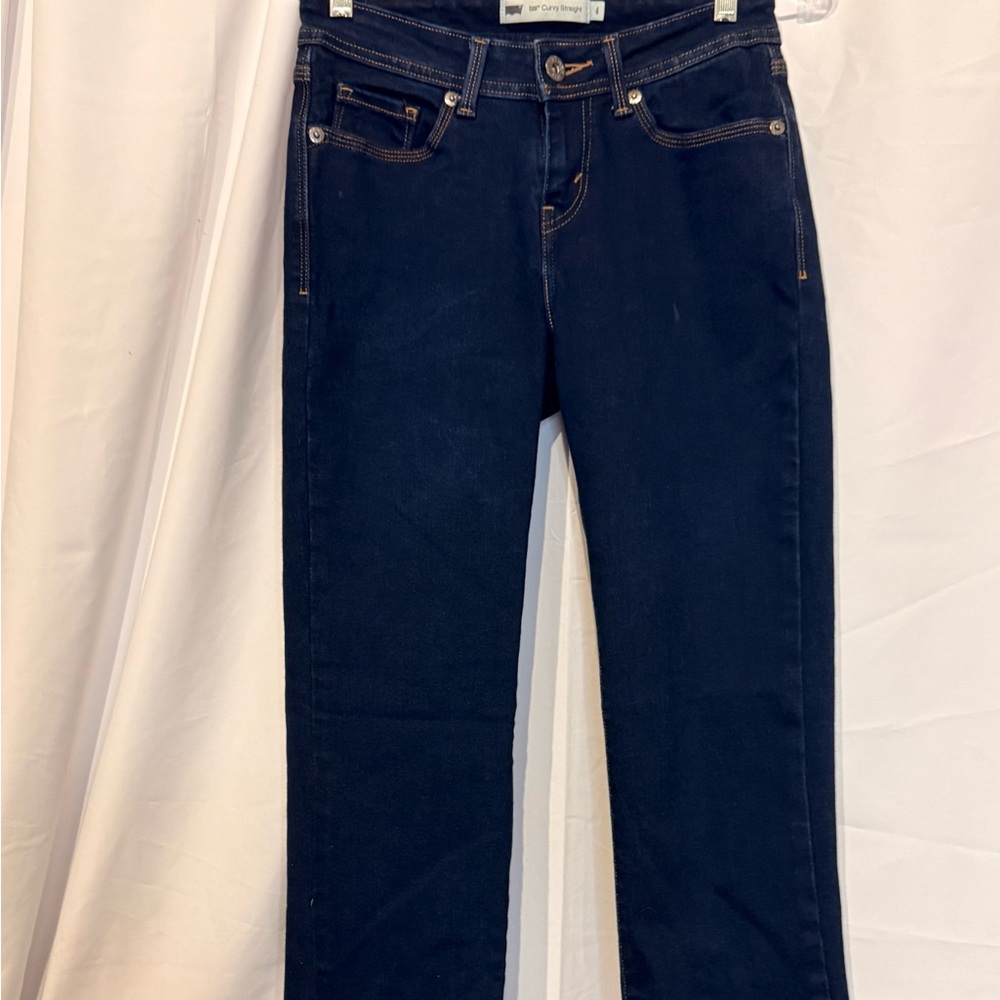 Levi's Dark Wash Curvy Straight Leg Jeans, Size 4